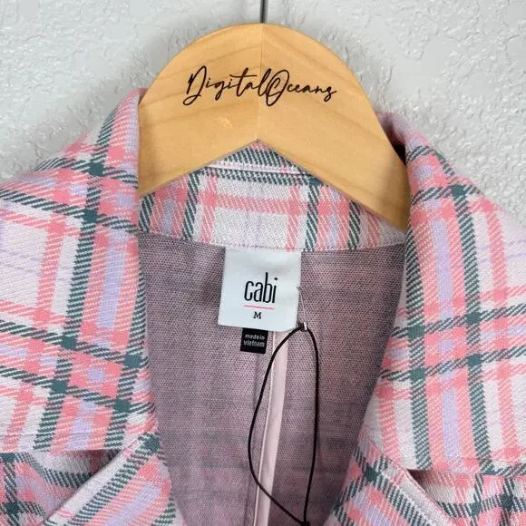 CAbi Playdate Crop Jacket + Pant Set Plaid Cheer Pink M Coquette Preppy Spring - Picture 10 of 16